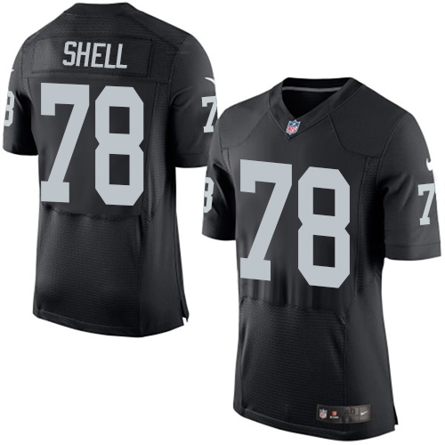 Men's Elite Art Shell Nike Jersey Black Home - #78 NFL Oakland Raiders